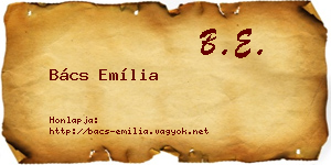 Bács Emília névjegykártya