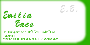 emilia bacs business card